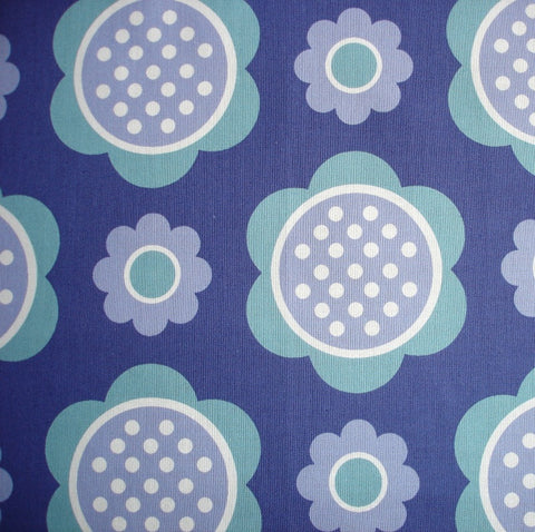 Retro Dotty Daisies - Blue