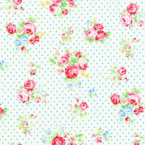 Flower Sugar - White with Blue Spot
