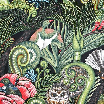NZ Birds in Bush Black