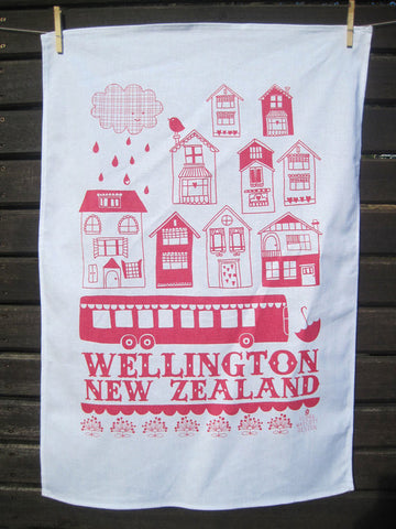 Wellington Tea Towel Red