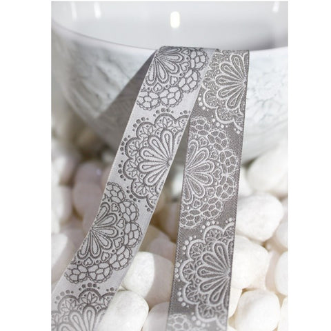 Doilies Silver Grey Ribbon