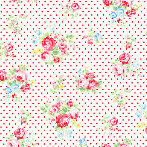 Flower Sugar - White with Raspberry Spot