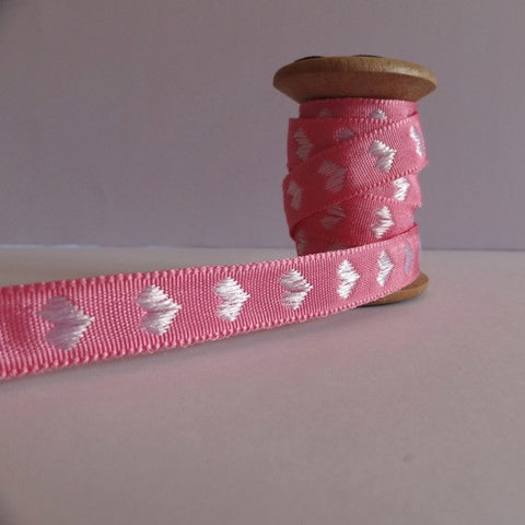 Pink Heart Ribbon 12 mm