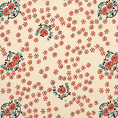 Sparse Floral - Red - Remnant 50 cms